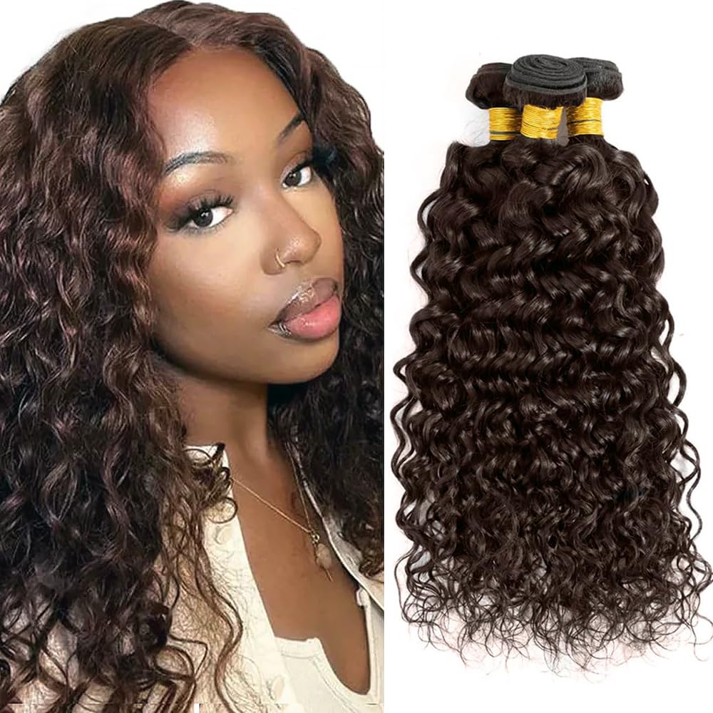 Water Wave Human Hair Bundles - 12A Unprocessed Virgin Hair | 14, 16, 18 Inch #4 Chocolate Brown Extensions