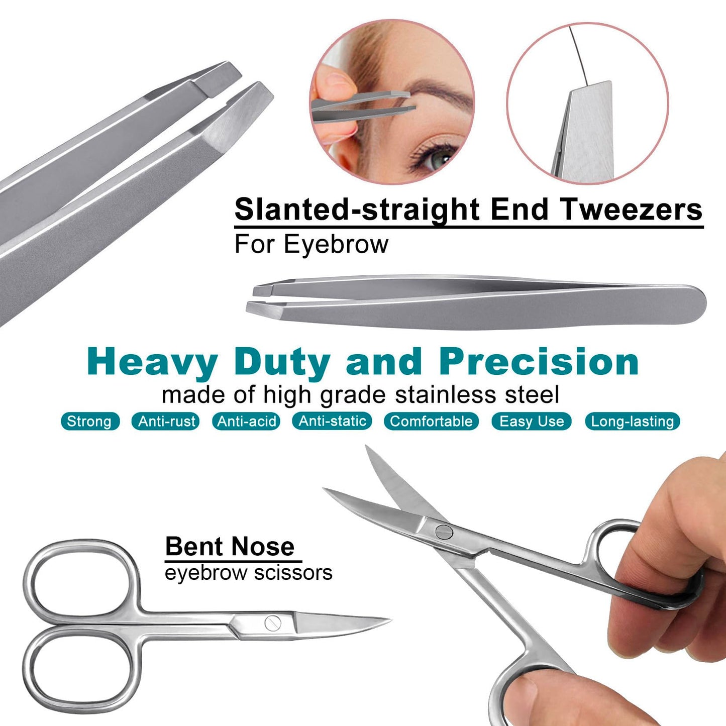 SGNEKOO 8-Piece Nail Clipper Set for Family, Professional Stainless Steel Manicure Kit with Ingrown Toenail Tool, Nail File, Tweezers, Ear Pick, Scissors – Home & Salon Use (Silver)