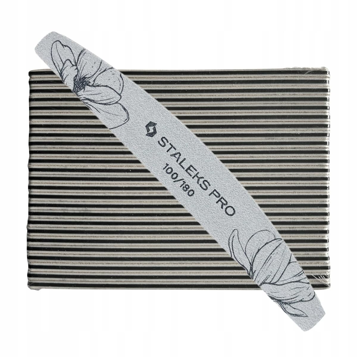 STALEKS PRO Expert 40 Crescent Mineral Nail File (100/180 Grit, 25 Pcs) – Professional Double-Sided File for Artificial & Natural Nail Shaping