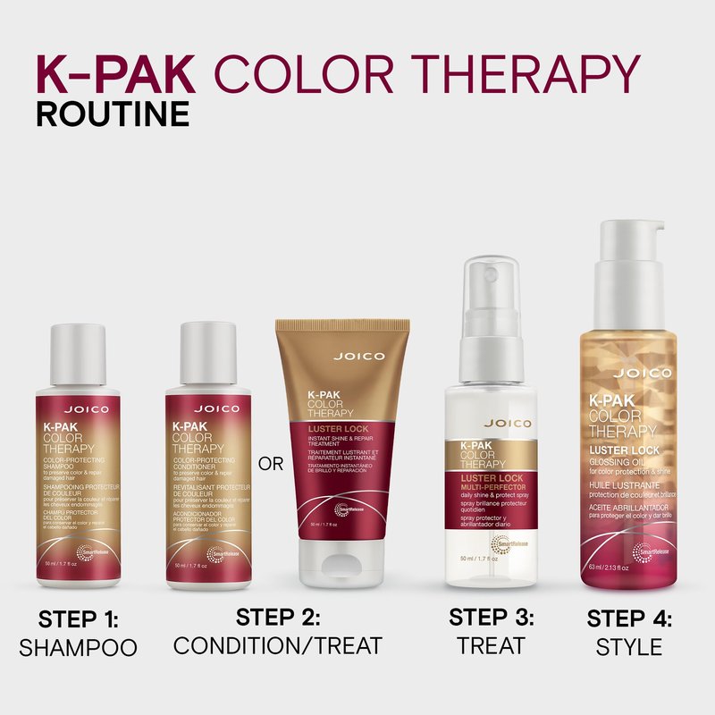 K-PAK Color Therapy Luster Lock Multi-Perfector Daily Shine & Protect Spray | For Color-Treated Hair | Instantly Detangle | Control Frizz | Boost Shine | With African Maketti & Argan Oil | 1.7 Fl Oz