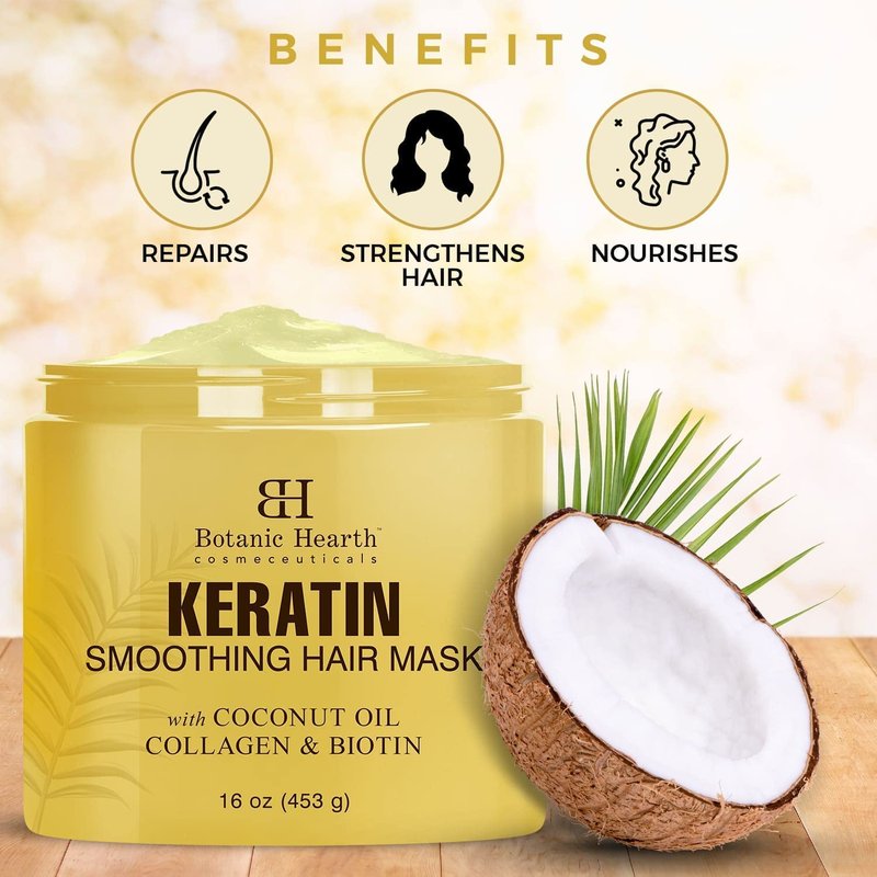 Keratin Hair Mask & Tea Tree Shampoo/Conditioner Set | Nourishing Hair Care Bundle (16 oz Each)