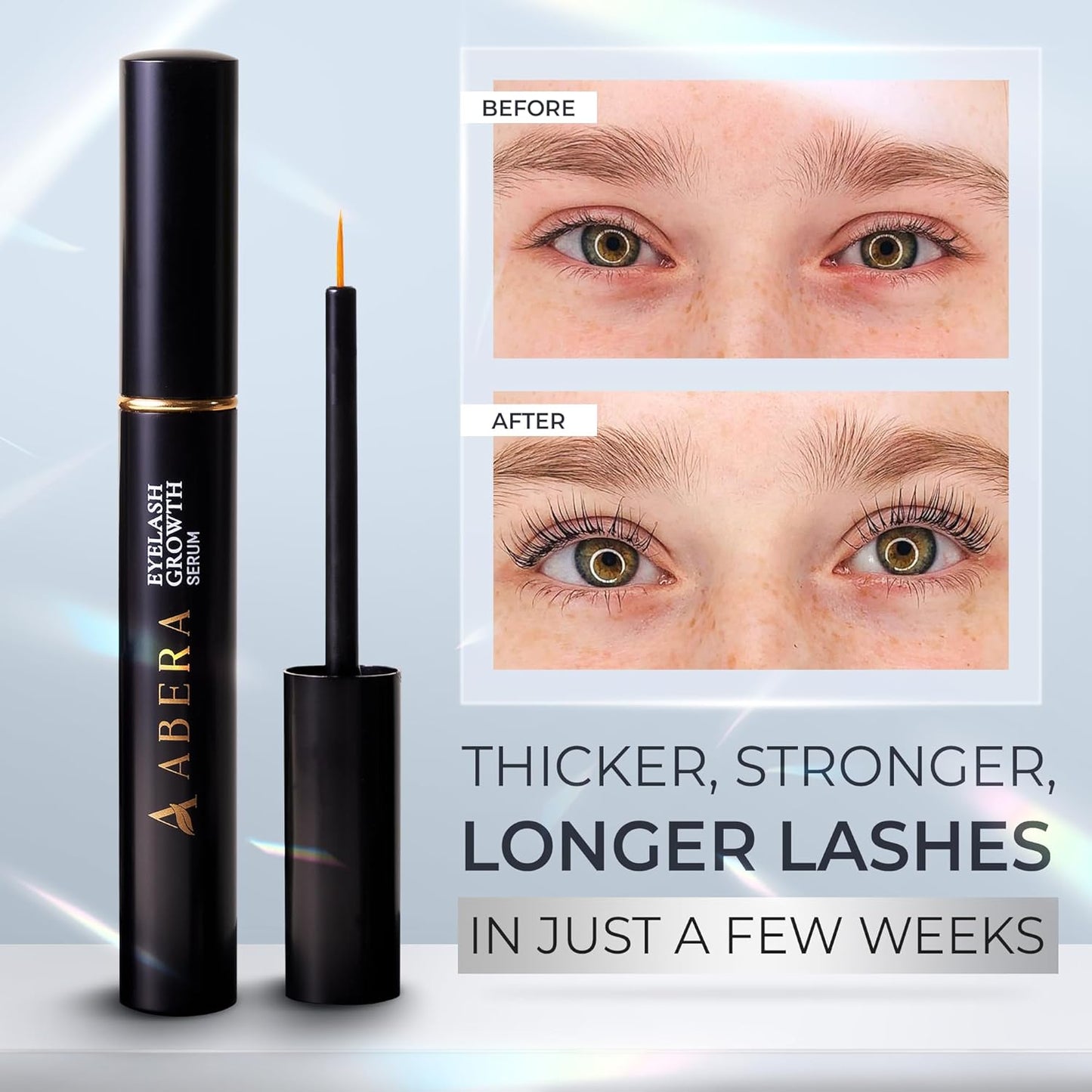 Abera Misan Eyelash Growth Serum - Natural Lash Booster with Red Ginseng & Biotin for Fuller, Longer Lashes | Safe for Sensitive Eyes (1 Box)