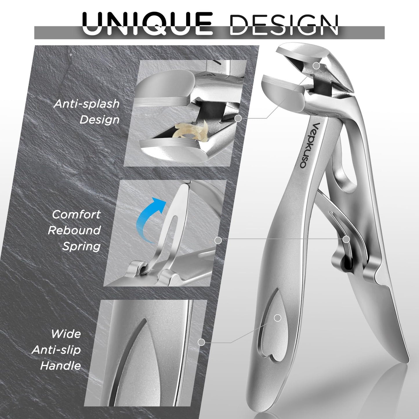 Nail Clippers for Seniors, Wide Jaw Fingernail Clippers and Angled Head Toenail Clippers for Thick Nail, Professional German Nail Clippers for Men, Women&Pregnant