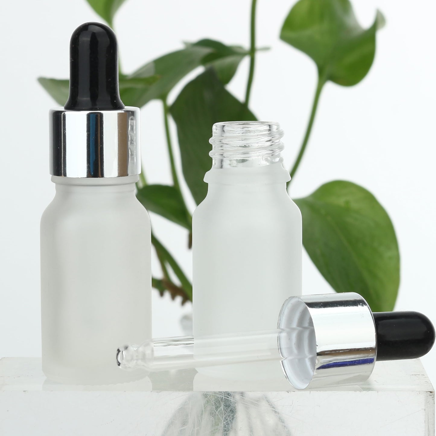 COSIDEA 30 pcs Empty 10ml 0.33oz Frosted glass dropper bottle for oils liquids travel containers essential oil bottles refillable