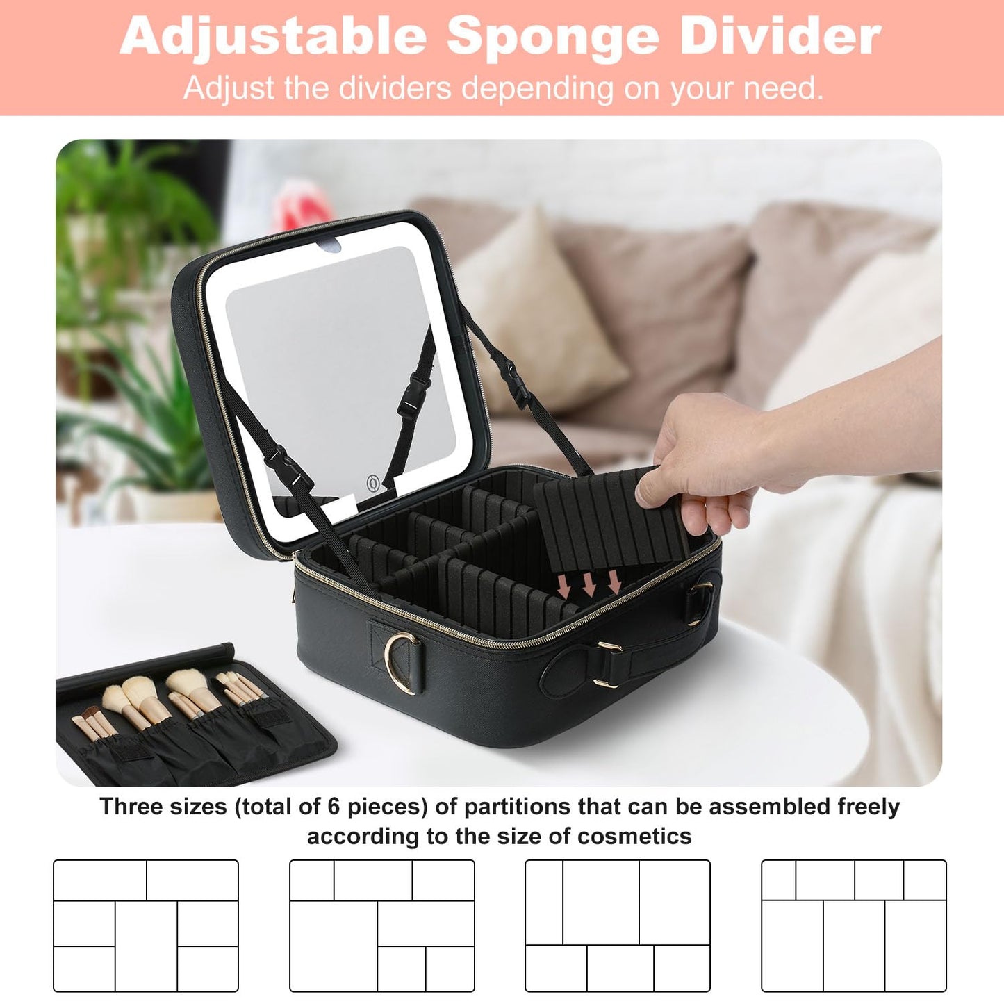 Mocado Travel Makeup Bag with Mirror Travel Makeup Organizer Makeup Case