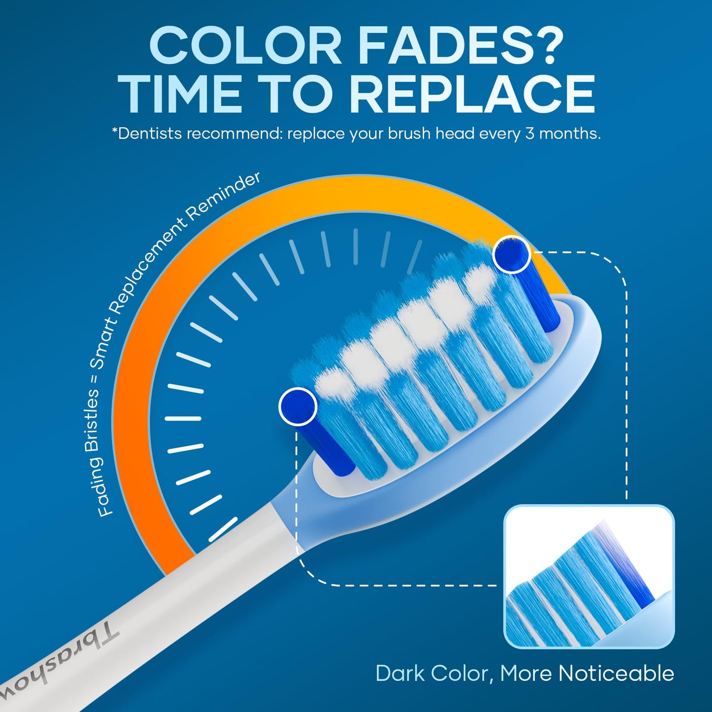 Replacement Toothbrush Heads for Phillips Sonicare, Compatible with Click-On Toothbrushes Including 2 Series Plaque Control,3 Series Gum Health, DiamondClean & FlexCare,8-Pack (Blue)