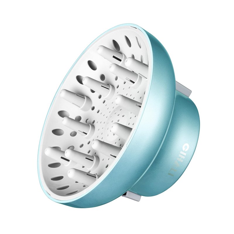 GIHALI Universal Hair Diffuser “Super Sturdy” 1.7 Inch to 2.6 Inch for Natural Curly and Wavy Hair, Hair Dryer Attachment (Blue Lagoon)