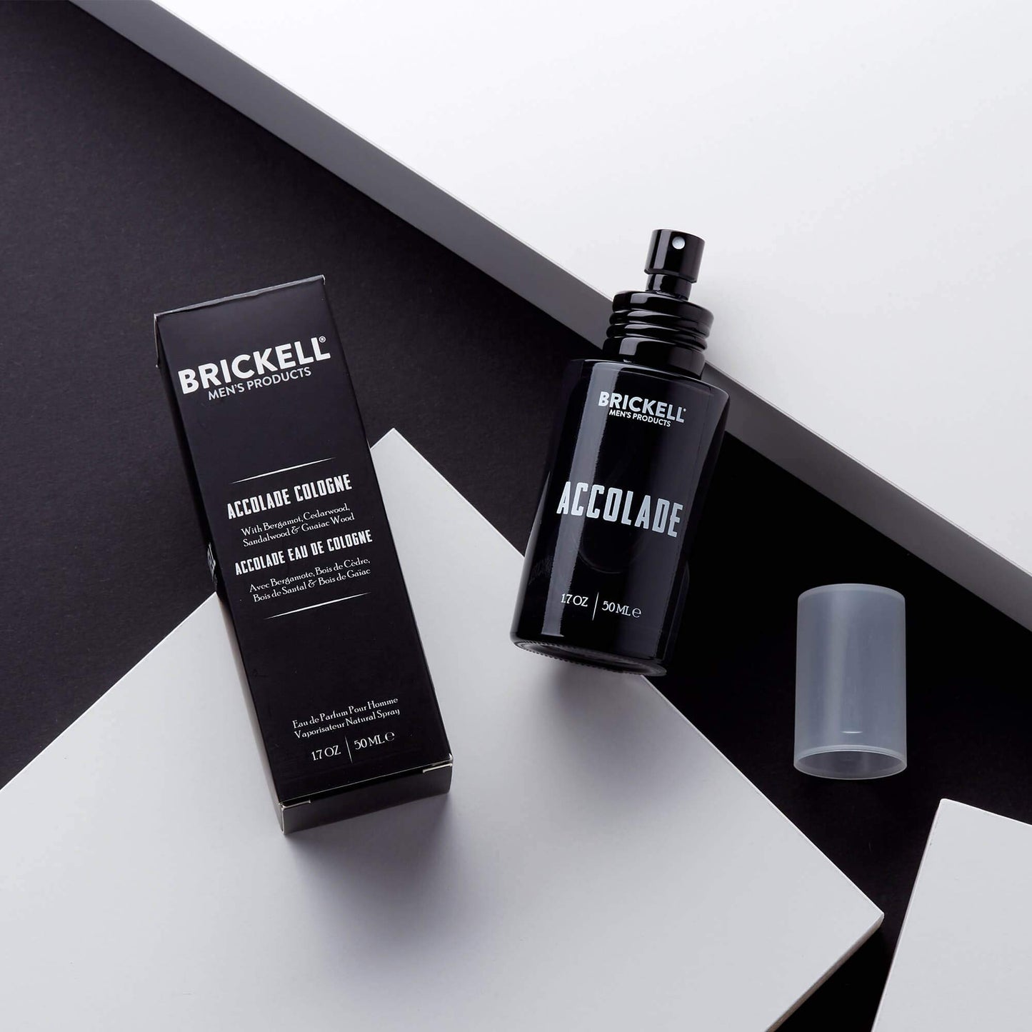 Brickell Men's Accolade Cologne for Men, Italian Bergamot, Cedarwood, Sandalwood, Lemon, and Guaiac Wood Scent, 1.7 Ounces