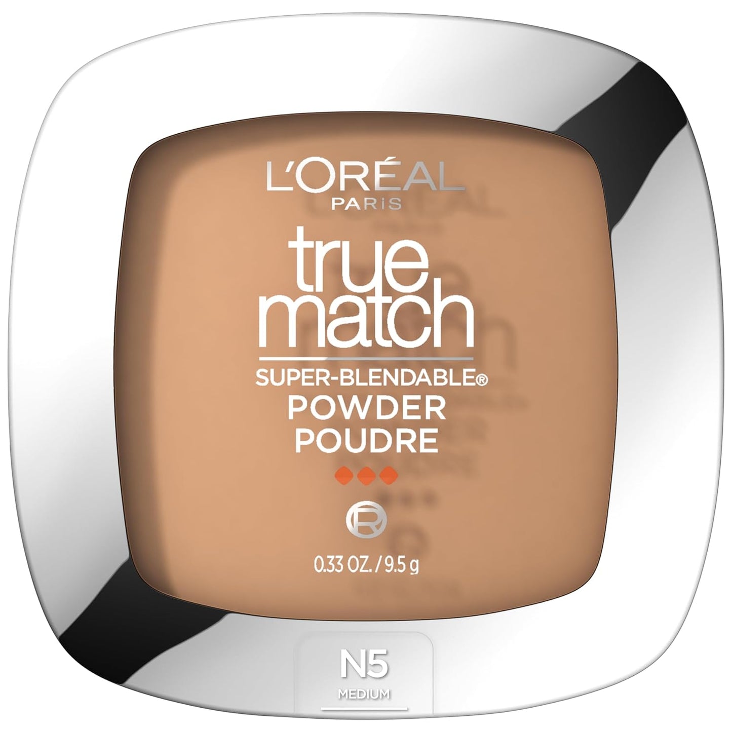 L'Oreal Paris True Match Oil-Free Powder Foundation - N5 Medium, 0.33 oz | Smooth Finish & Blendable Coverage