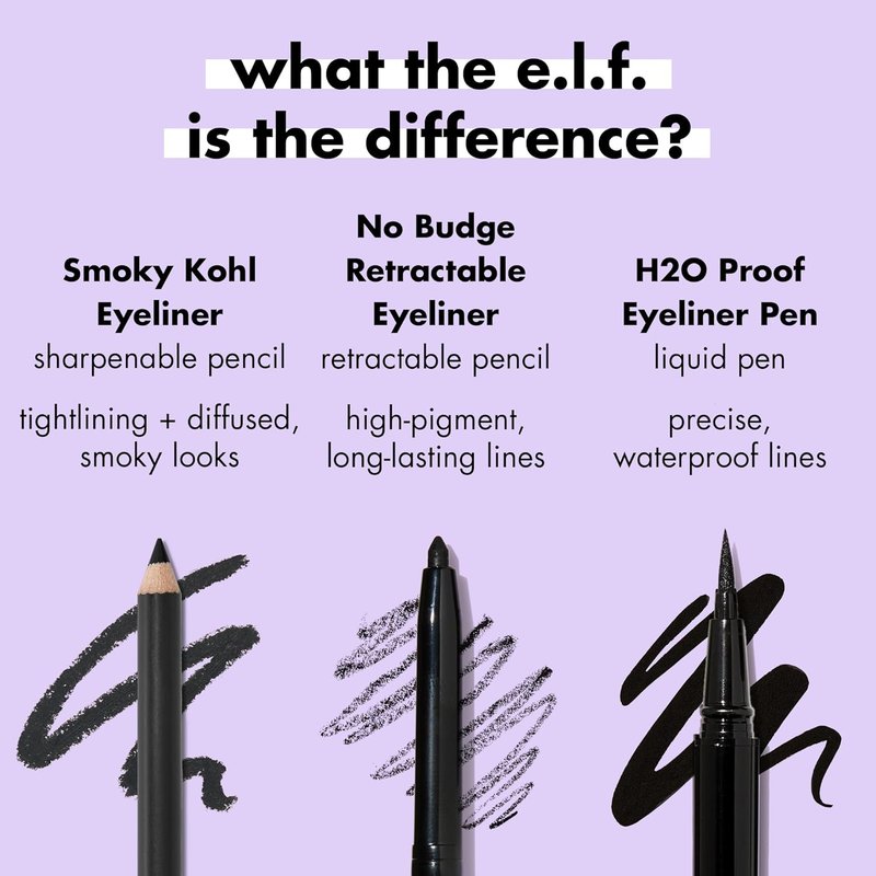 e.l.f. Smoky Kohl Eyeliner - Long-Lasting, Bold Eye Pencil | Vegan & Cruelty-Free, Beige Flag