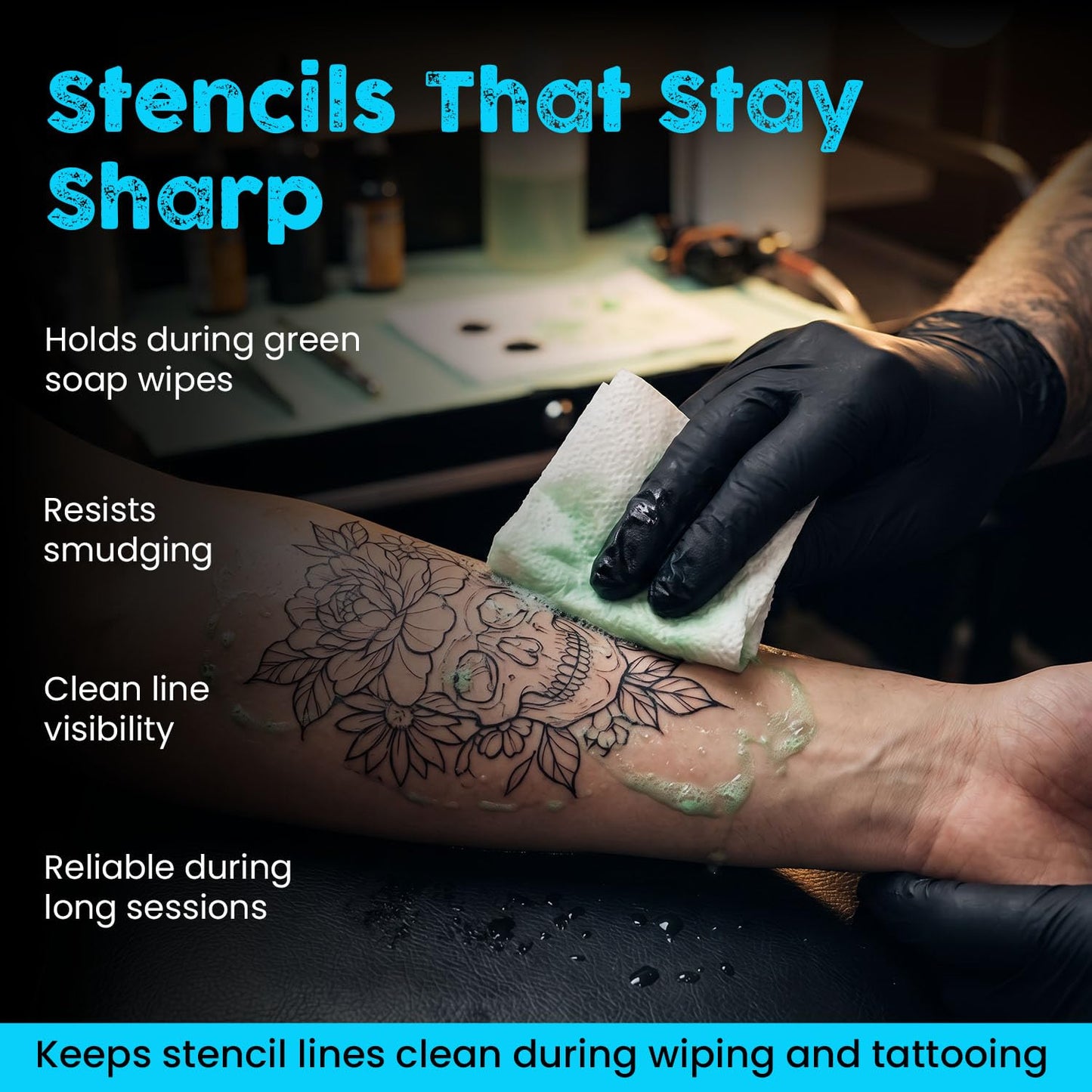 Stencil Stuff Spray Stuff Tattoo, Transfer Spray, 8oz Stencil Application Solution for Tattoo Artists, Water-Resistant, Long-Lasting, Vegan-Friendly Stencil Transfer