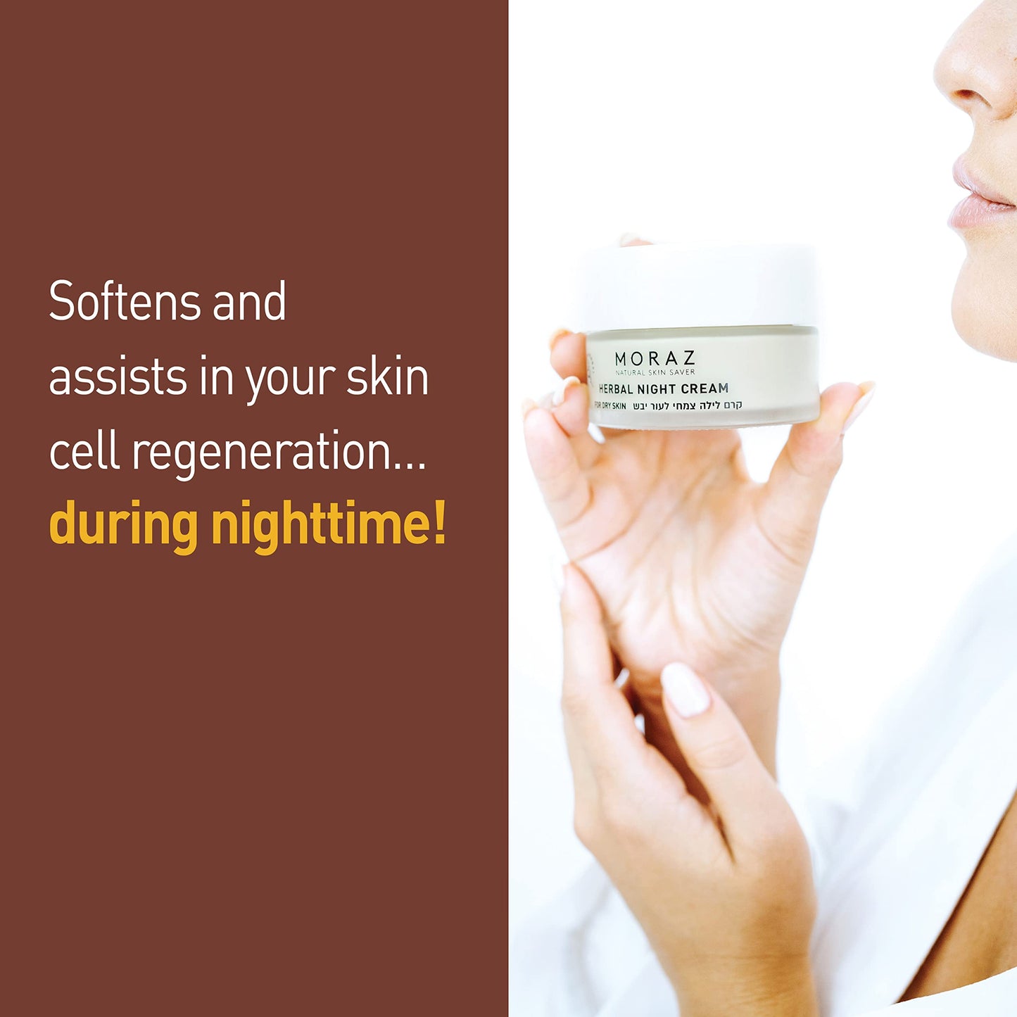 Moraz Herbal Night Cream – SLS & Paraben-Free Anti Aging Moisturizer Face Cream with 68% Rosemary Extract, Jojoba Oil, Coconut Oil & Cocoa Butter – Vitamin E Face Cream for Dry Skin, 1.7 Fl Oz