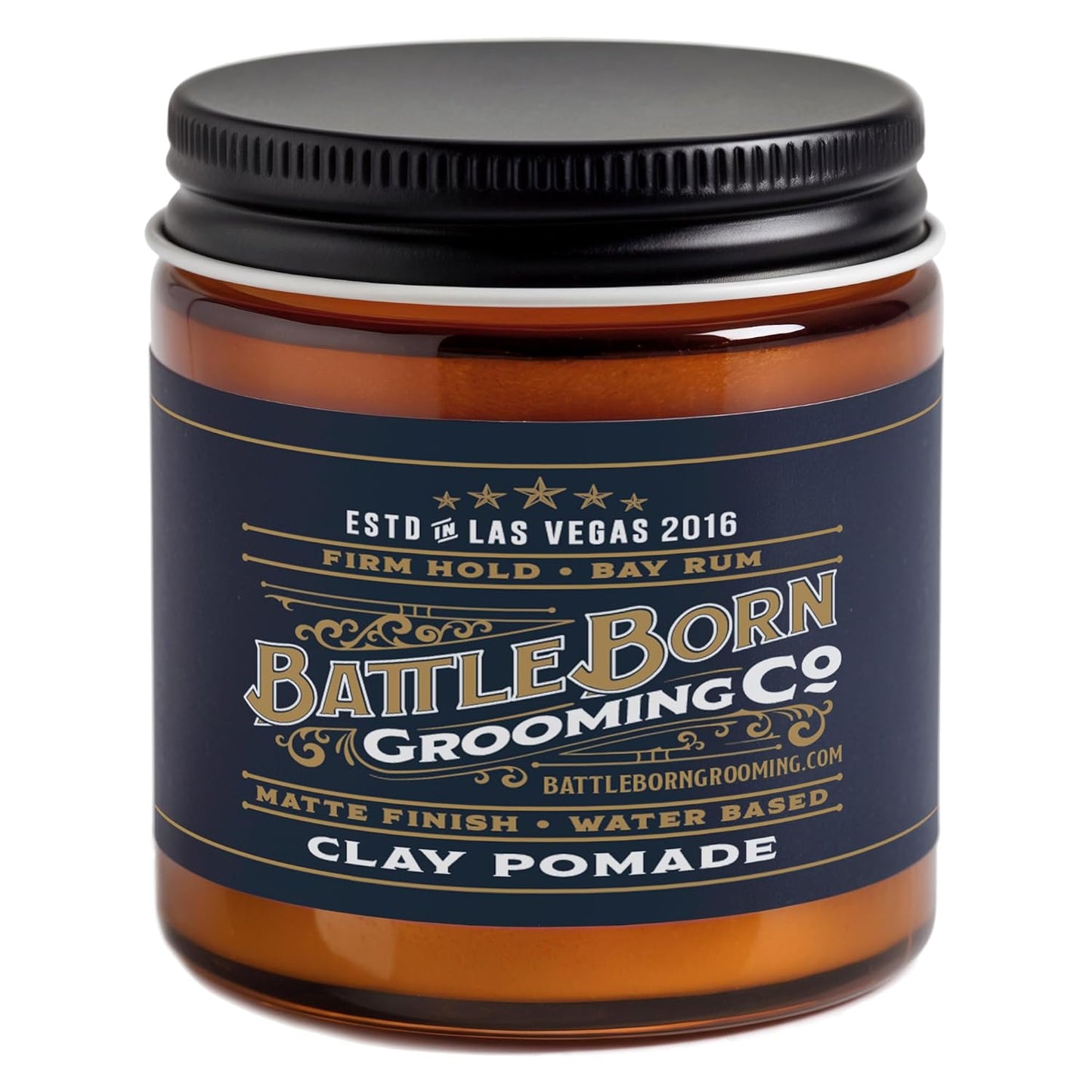 Volumizing Hair Clay Pomade - Battle Born Grooming Co | 4 oz for Strong Hold & Texture