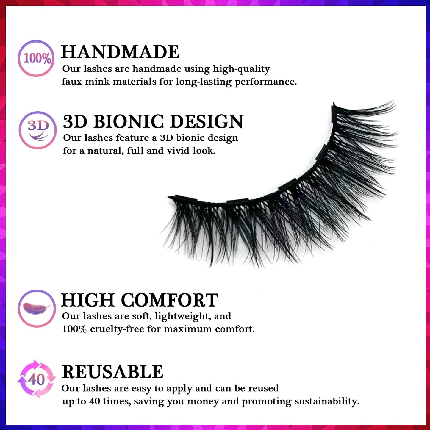 AkesuLash Magnetic Eyelashes Lashes Natural Looking, Reusable Thick Magnetic Eyelash kit with Applicator - Upgraded Long Lasting (Black-4-B)