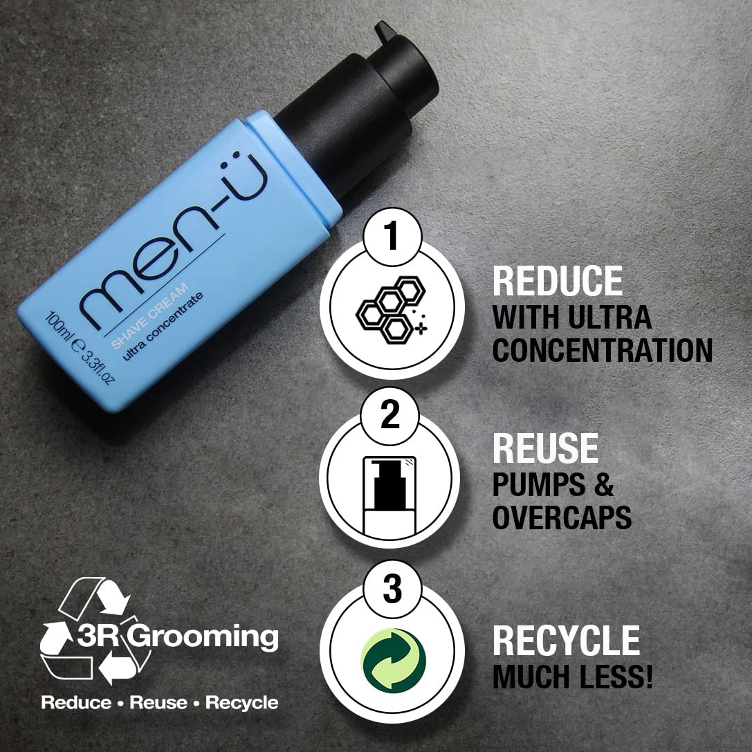 men-ü DAILY REFRESH MENS SHAMPOO, up to 120 shampoos, Ultra-concentrated Vegan shampoo for men, long lasting, gently cleanses and refreshes, Eco Friendly Shampoo 3.3oz