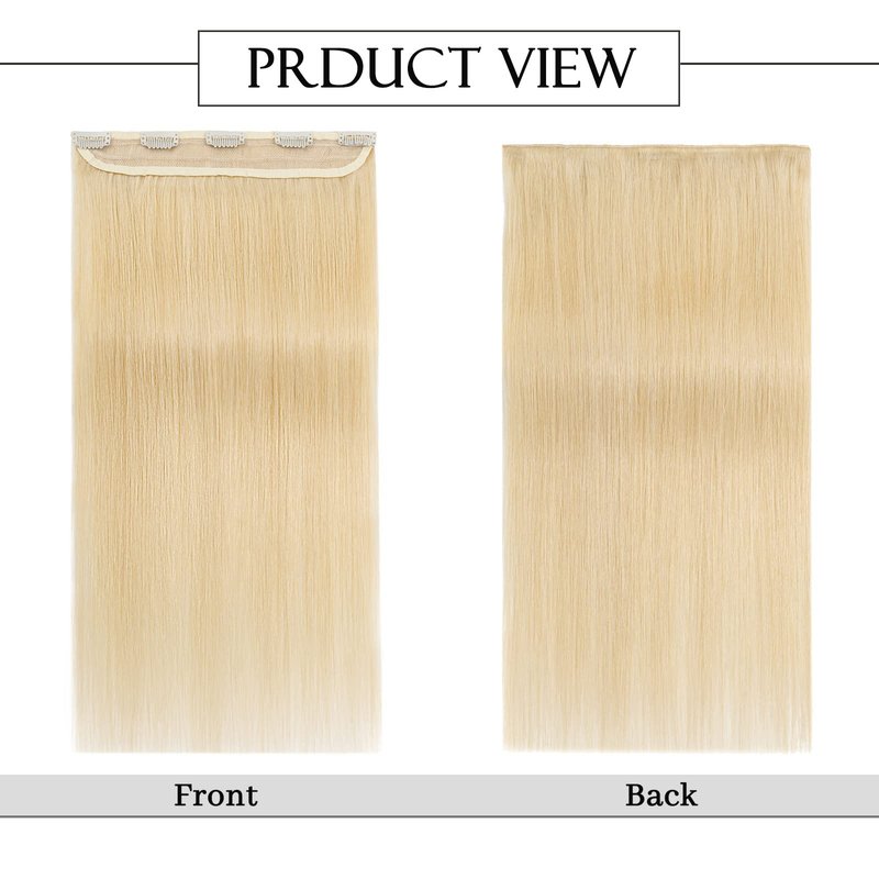 S-noilite One Piece Clip in Human Hair Extensions 5 Clips 3/4 Full Head Clip on Remy Hair Extension For Women Lighter One-Piece Design 16Inch 45g Dark Blonde