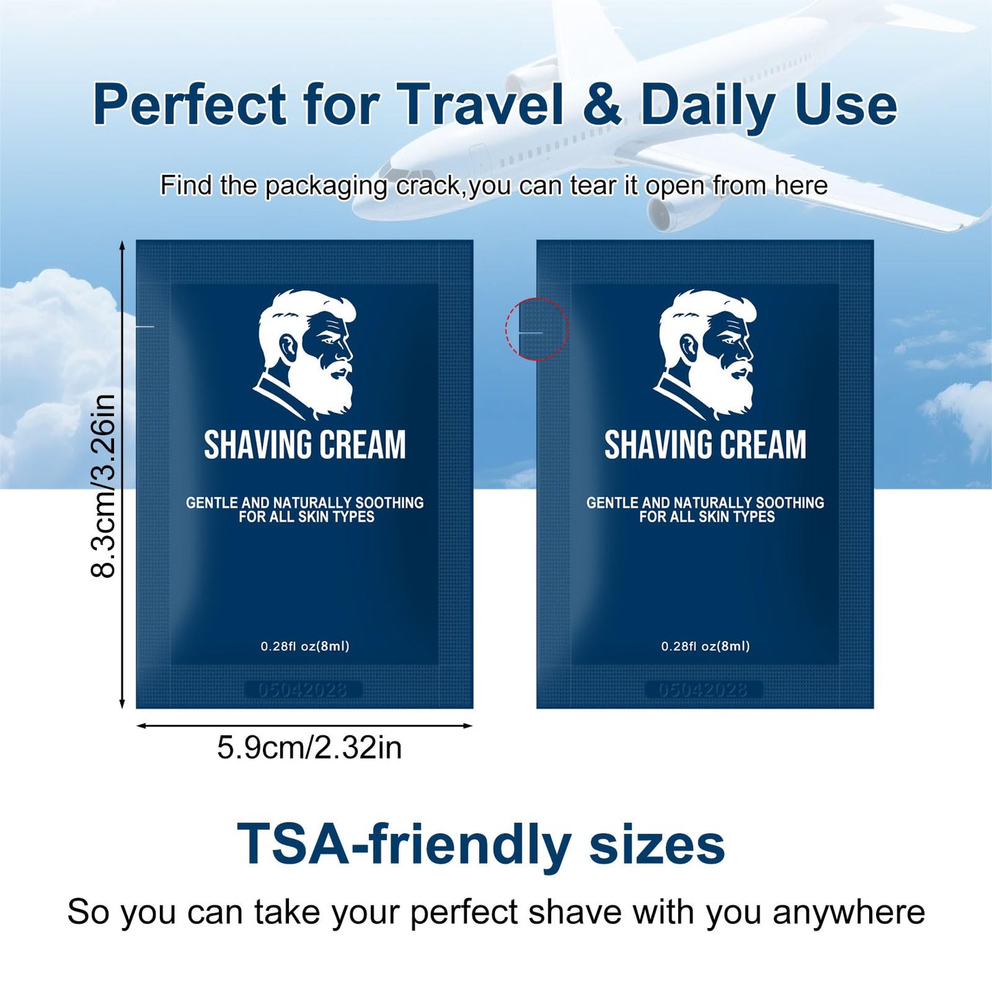 Skourvut Shaving Cream Bulk Travel,8ml/0.28 oz Travel Shave Cream Disposable Shaving Cream in Bulk for Hotel Homeless （Jasmine，pack of 200)
