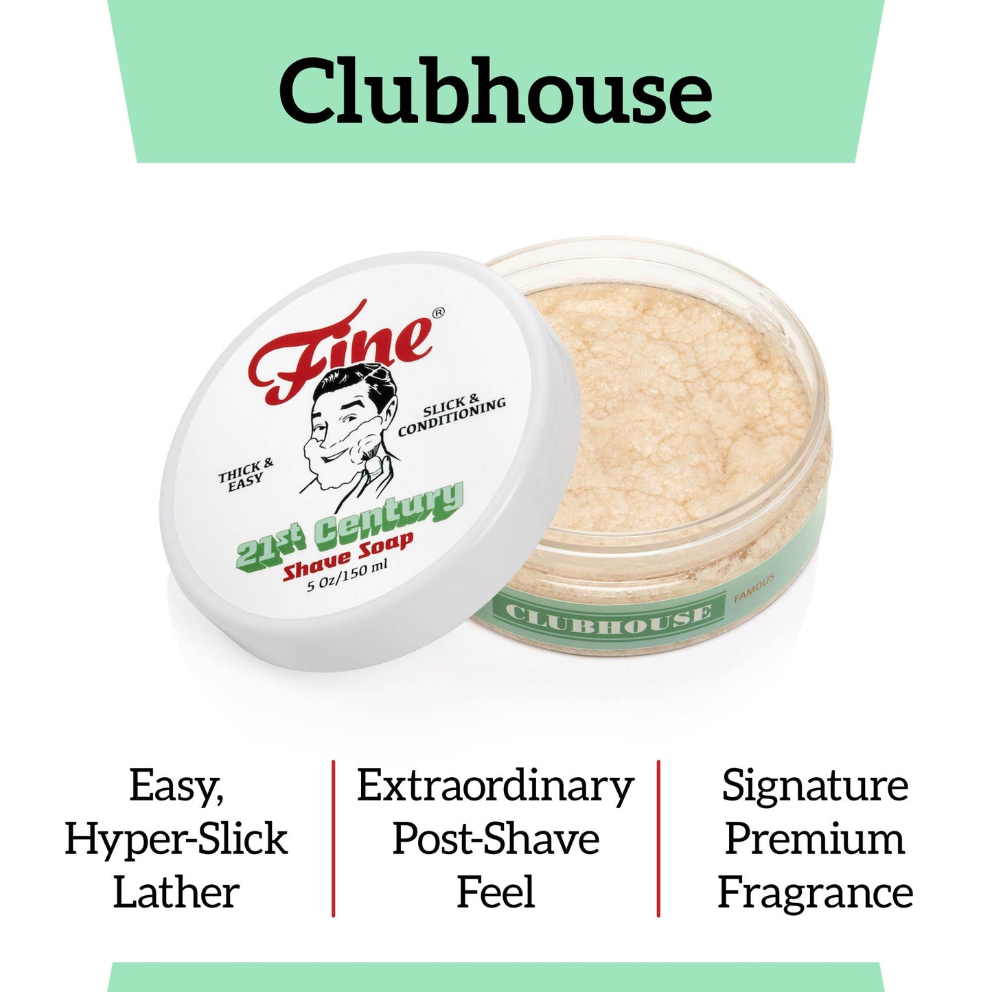 Mr. Fine 21C Men’s Shaving Soap, Builds Thick & Easy Lather, Protects From Razor Burn & Irritation, No Artificial Colors, Made In Italy, 5oz. (150ml), American Blend