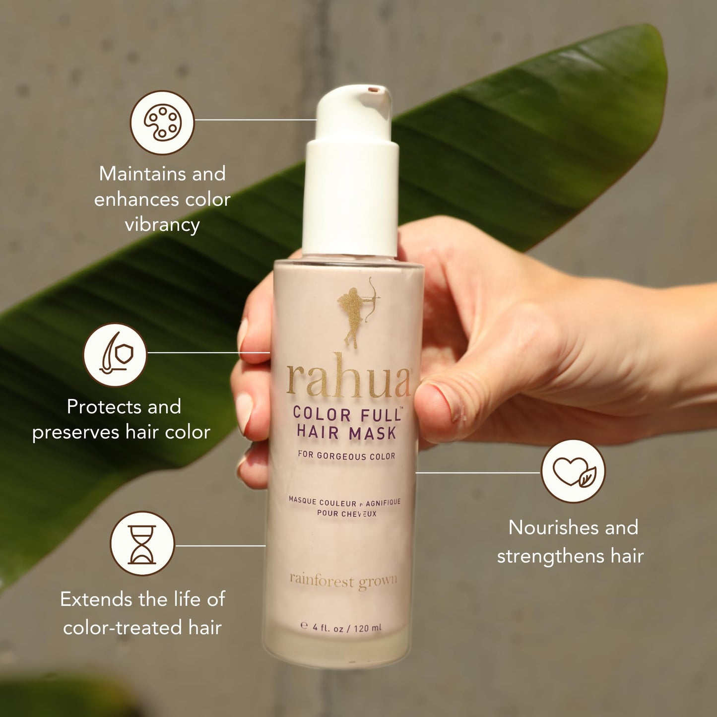 Rahua Color Full Hair Mask, Vegan Deep Conditioning Treatment for Color Treated & Highlighted Hair, Morete & Hibiscus Oils, Promotes Softness, Strength & Shine, Gardenia Scent, 7.6 Fl Oz