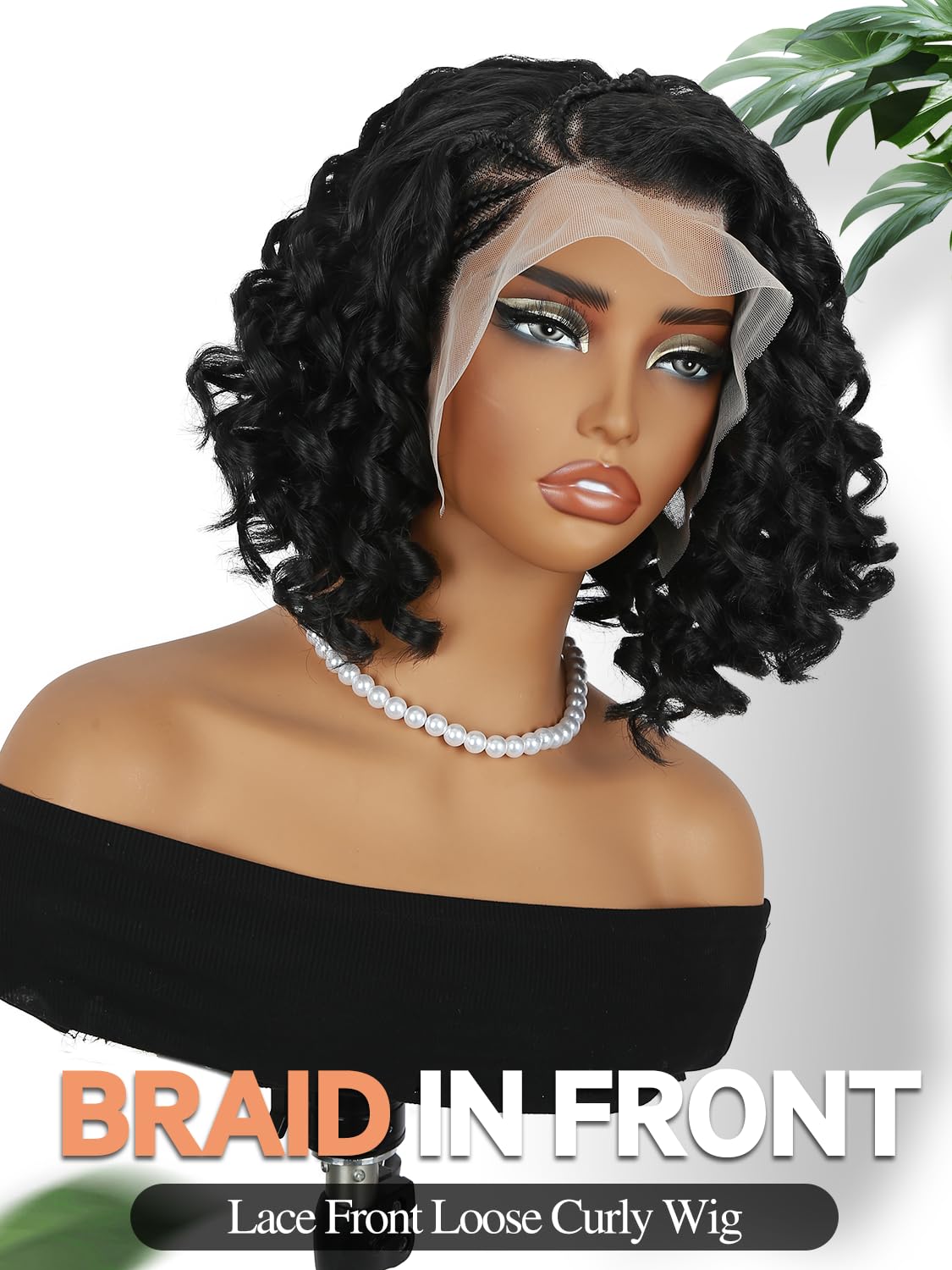 Fancy Hair Loose Curly Braided Wig HD 13X4 Lace Front Wig with Baby Hair Pre Plucked Box Braids Glueless Side Part Wig for Black Women