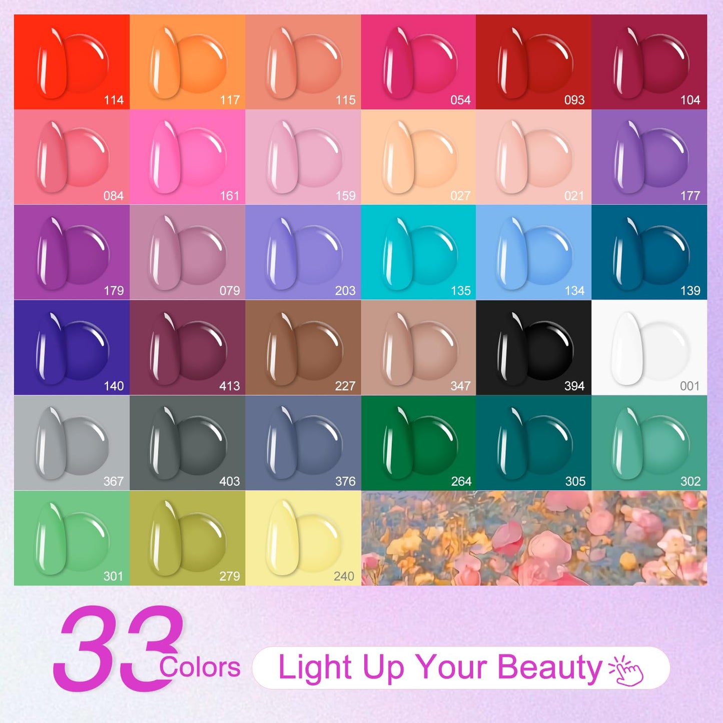 EODCI 76 PCS Gel Nail Polish Kit with U V Light, 33 Colors Gel Nail Orange Brown Red Nail Polish Set 168W Nail Lamp, No Wipe Base Top Coat & Manicure Tools Starter Kit DIY Home Salon Gifts