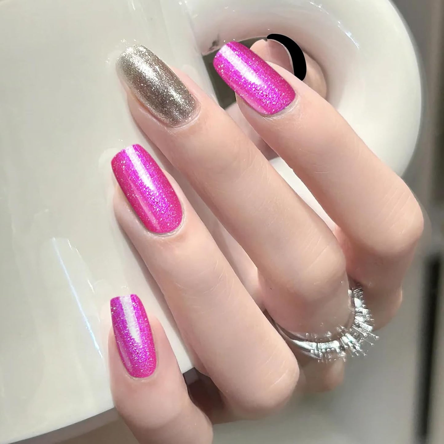 Quick Dry Nail Polish - Pearl Magenta Pink Summer Lacquer | 0.41 fl oz for Nail Art