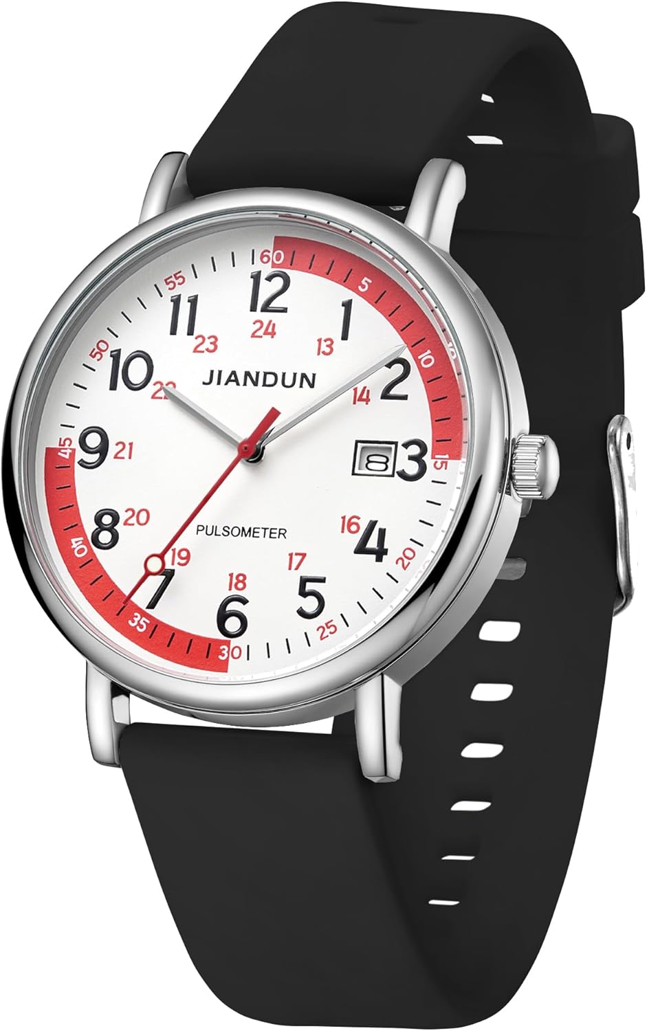 JIANDUN Waterproof Nurse Watch for Medical,Professionals,Students,Women Men, 24 Hour with Second Hand, Military Time Easy to Read Dial