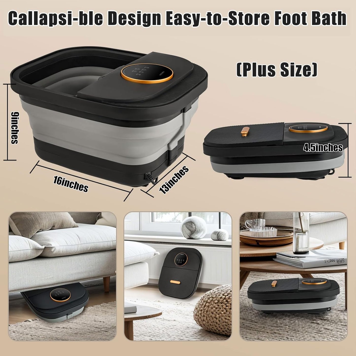 Foot Spa Bath Massager - Heated Bubble Massage with Remote Control | Touchscreen & Pumice Stone for Ultimate Relaxation