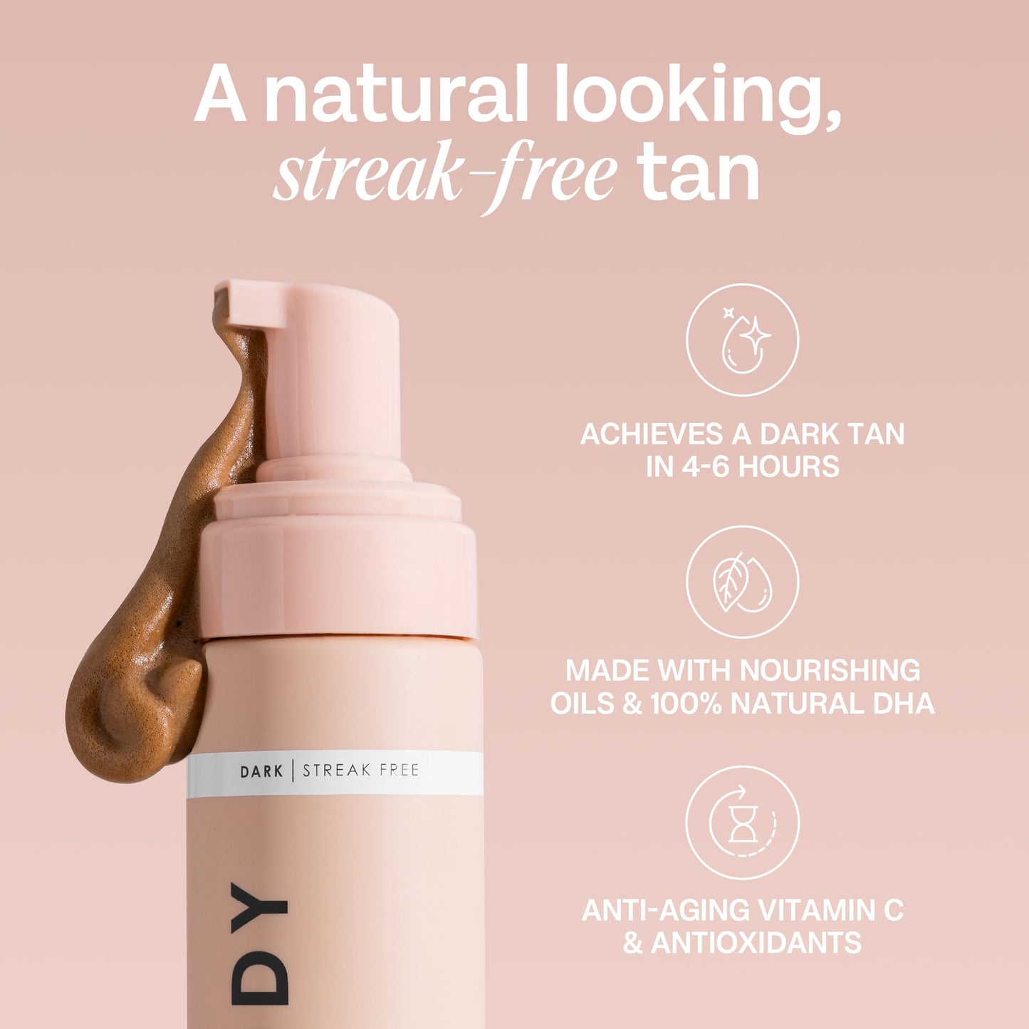 Bali Body Dark Self-Tanning Mousse + Mitt Bundle | Natural Looking Perfect Bronzed Shade | Streak-Free Green Based Tinted Self-Tanner + Reusable Stain-Free Tan Applicator | Vegan, Cruelty Free