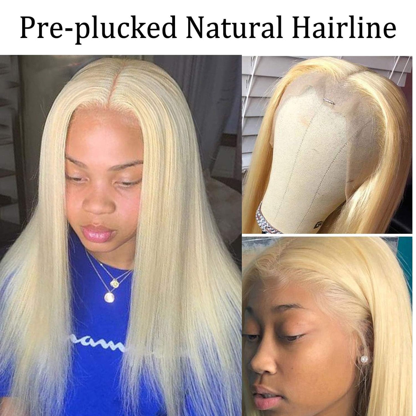 Blonlier 613-ST or DW-13x1x4 Lace Frontal Wigs Human Hair (ST-613, 10Inch (Pack of 1))