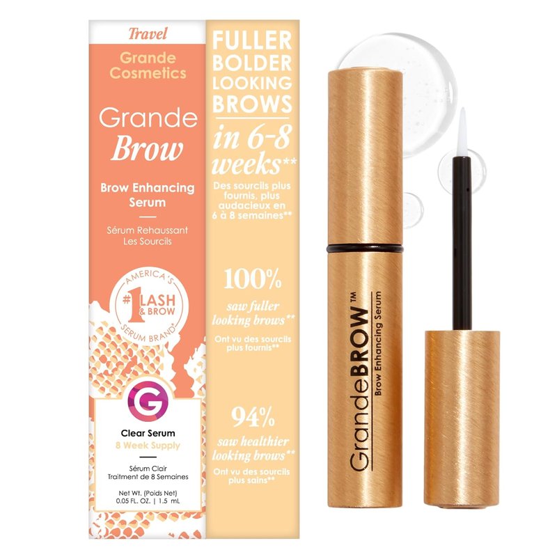 Grande Cosmetics GrandeBROW Brow Enhancing Serum - Fuller, Bolder Eyebrows with Vitamins & Peptides | Cruelty-Free