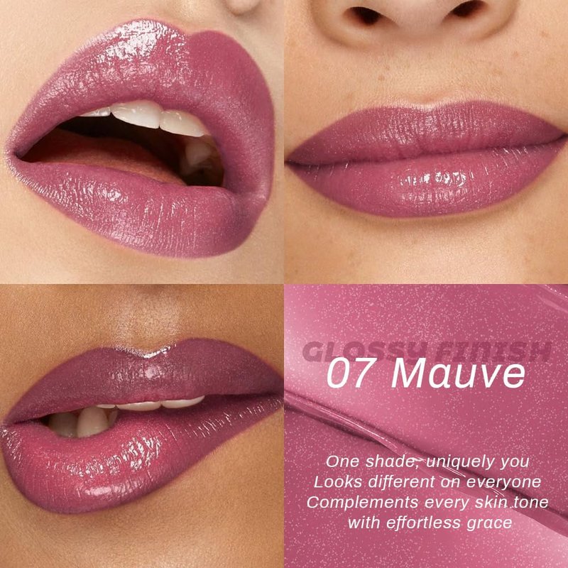 evpct 2Pcs Mauve Plum Cherry Honey Lipstick Tinted Lip Balm, Wine Burgundy Moisturizing Tinted Lip Oil Stick Lipstick for Older Women Lightweight Hydrating Shine Tinted Lip Balm Color Gloss Tint Stain