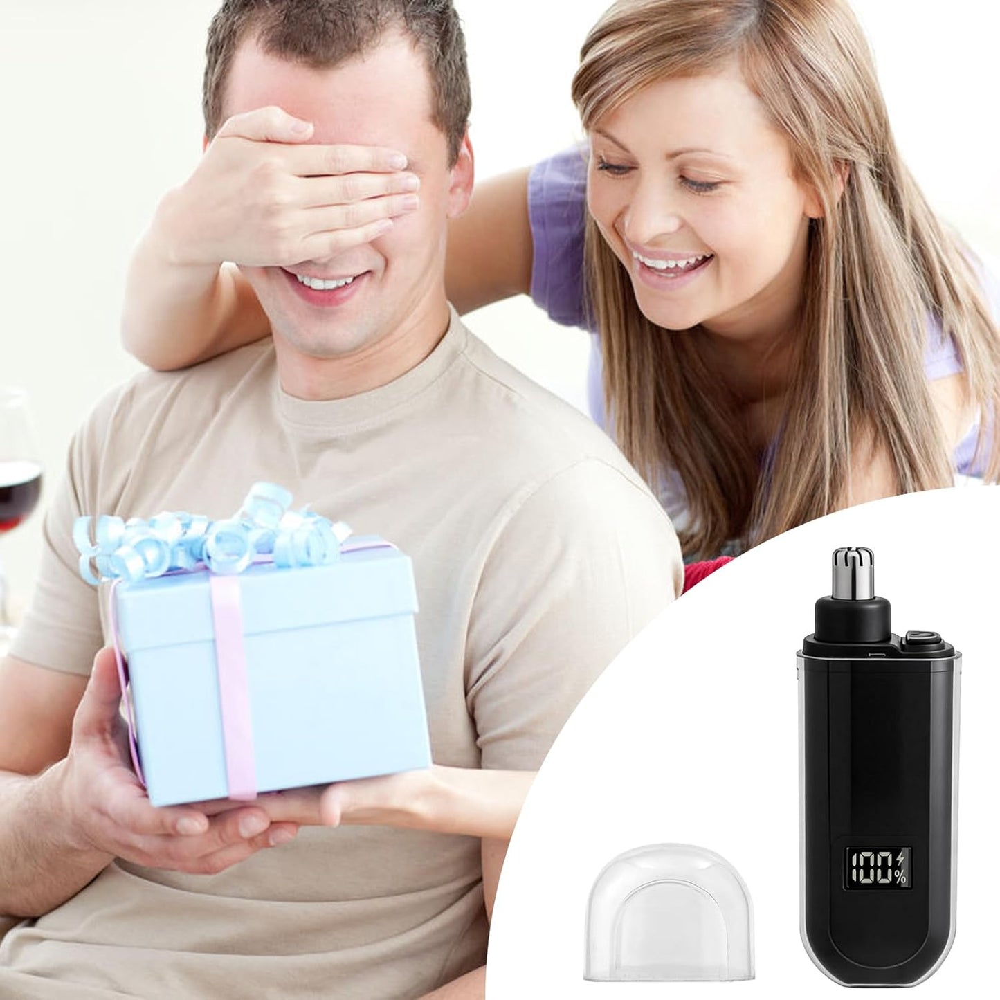 Portable LED Nose and Ear Hair Trimmer - Dual-Edge Blades for Smooth Cutting | Mini Travel Size for Men & Women