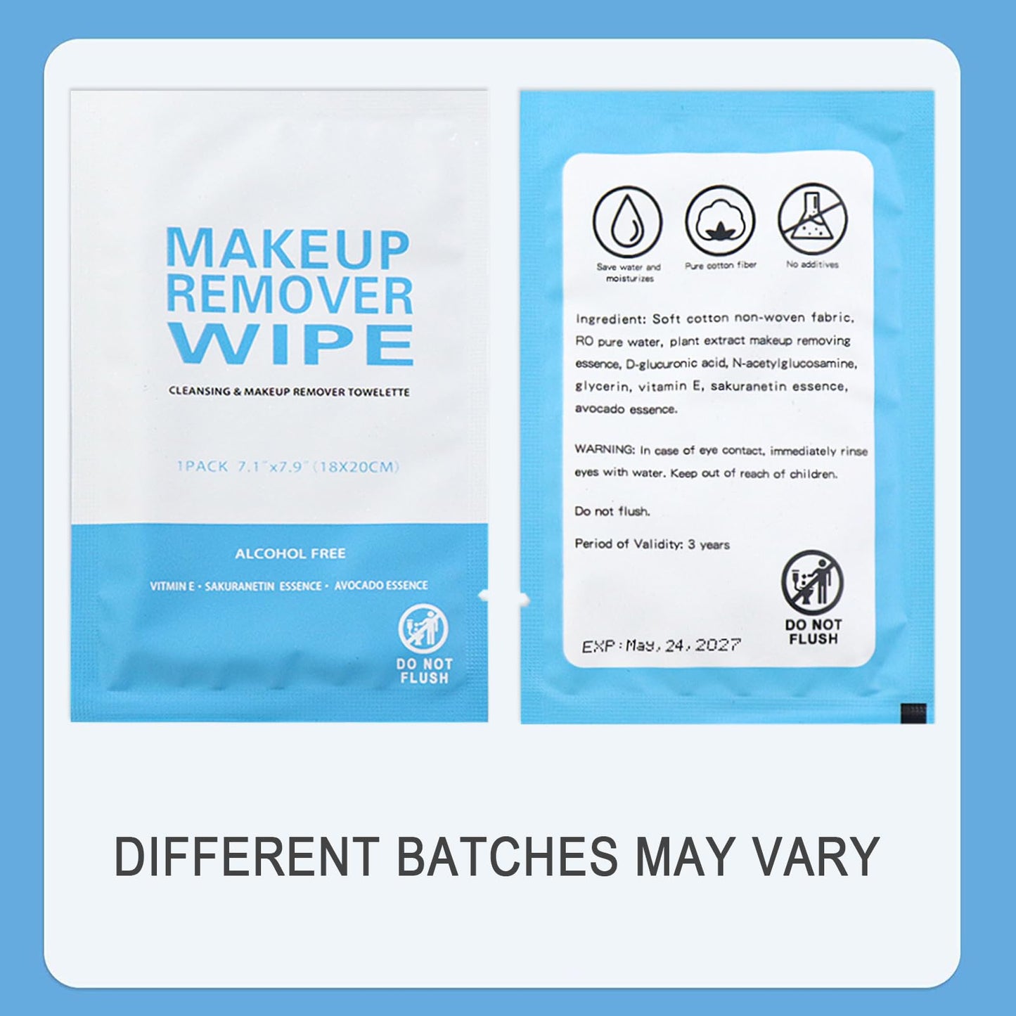 Makeup Remover Wet Wipes Individually Wrapped, 200 Pack, Clean Face Quickly, Wet Wipes Bulk for Makeup, Perfect for Travel, Hotel, Large Parties