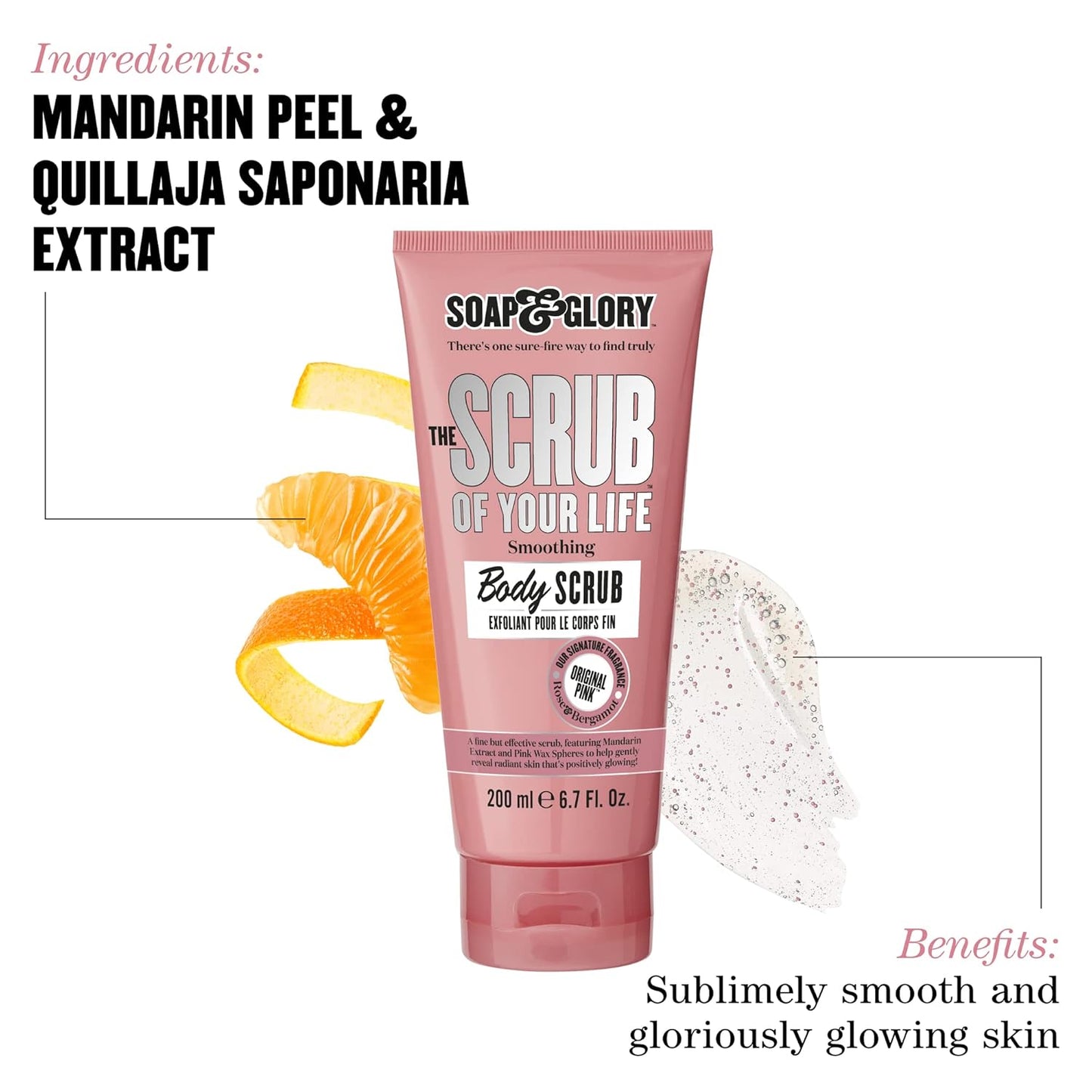 Soap & Glory Exfoliating Body Scrub - Original Pink Smoothing & Buffing Polish with Shea Butter | 200ml