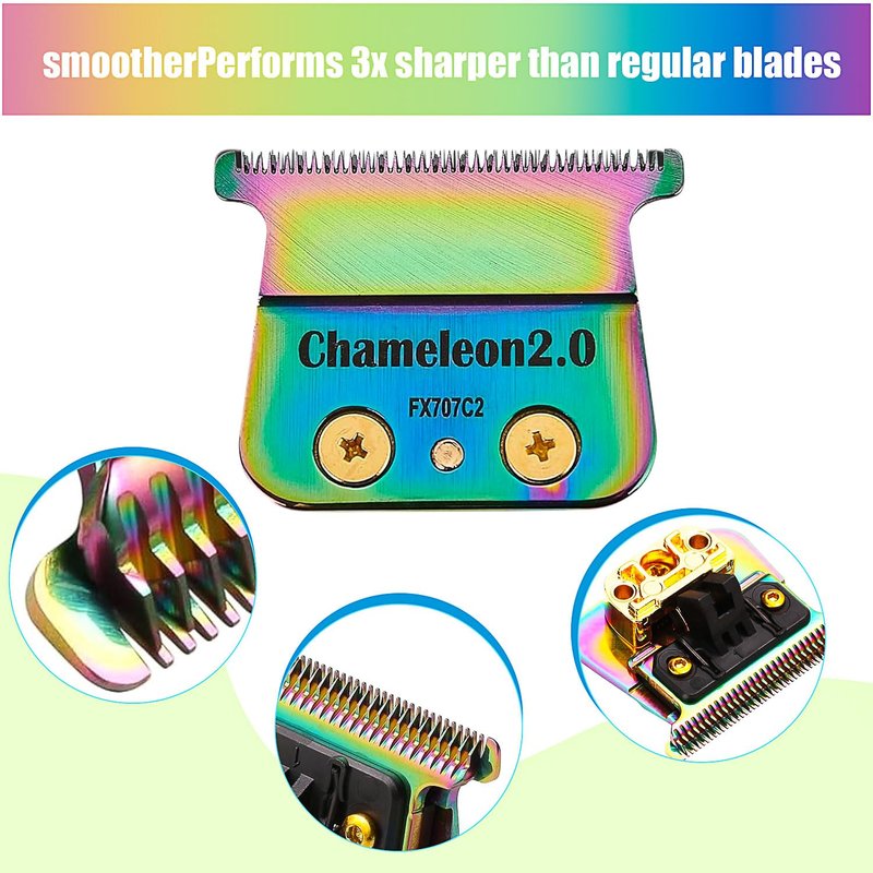 1Pc FX707Z DLC 2.0 compatible with BaByliss PRO PRO FX787 & FX726 Trimmer Trimmer Blade,DLC 2.0 Trimmer Blade compatible with BaByliss Replacement Trimmer Blades (Colorful)