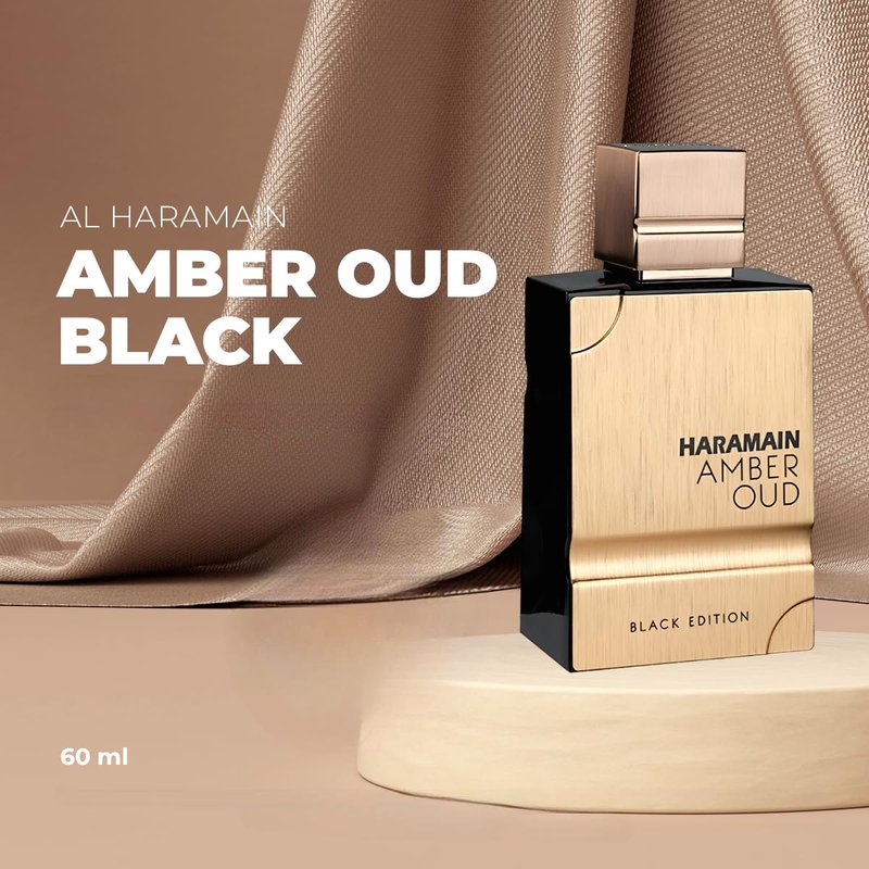 Al Haramain Amber Oud Black Edition Eau de Perfume Spray for Unisex, 2.0 Ounce
