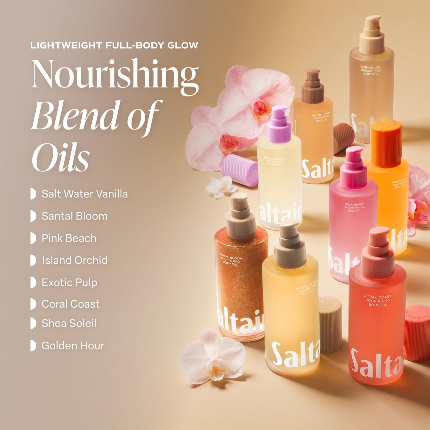 Saltair Nourishing Body Oil | Lightweight Glow | Salt Water Vanilla, 4 oz