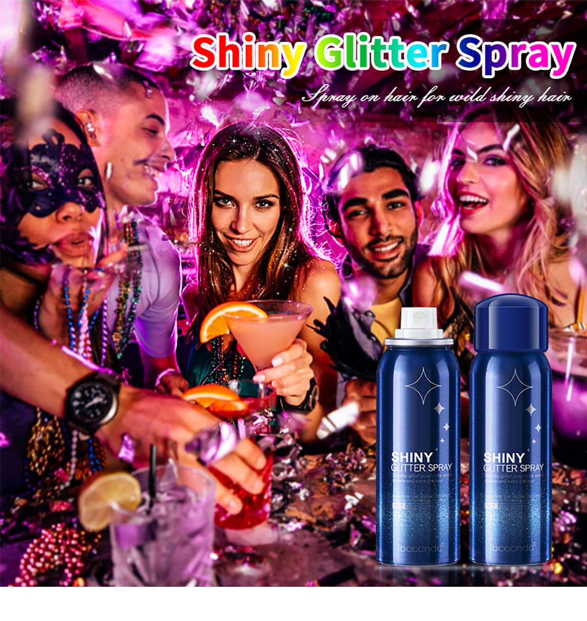 Body Glitter Spray, Perfect Hair and Body Shiny Music Festival Stage Makeup Rave Festival Clothes Glitter Spray. ﻿