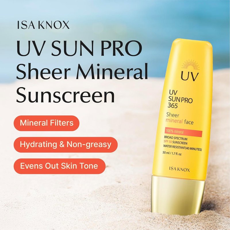 Isa Knox UV SUN PRO Sheer Mineral Sunscreen - SPF 50 Broad-Spectrum, Matte Finish | 1.7 fl oz, Anti-Aging Formula with Niacinamide & Jakyang Extract