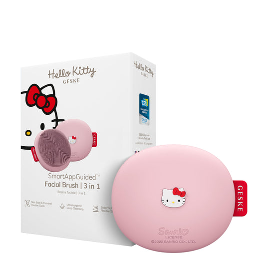 GESKE x Hello Kitty SmartAppGuided Facial Cleansing Brush | 3 in 1 | Gentle Cleansing