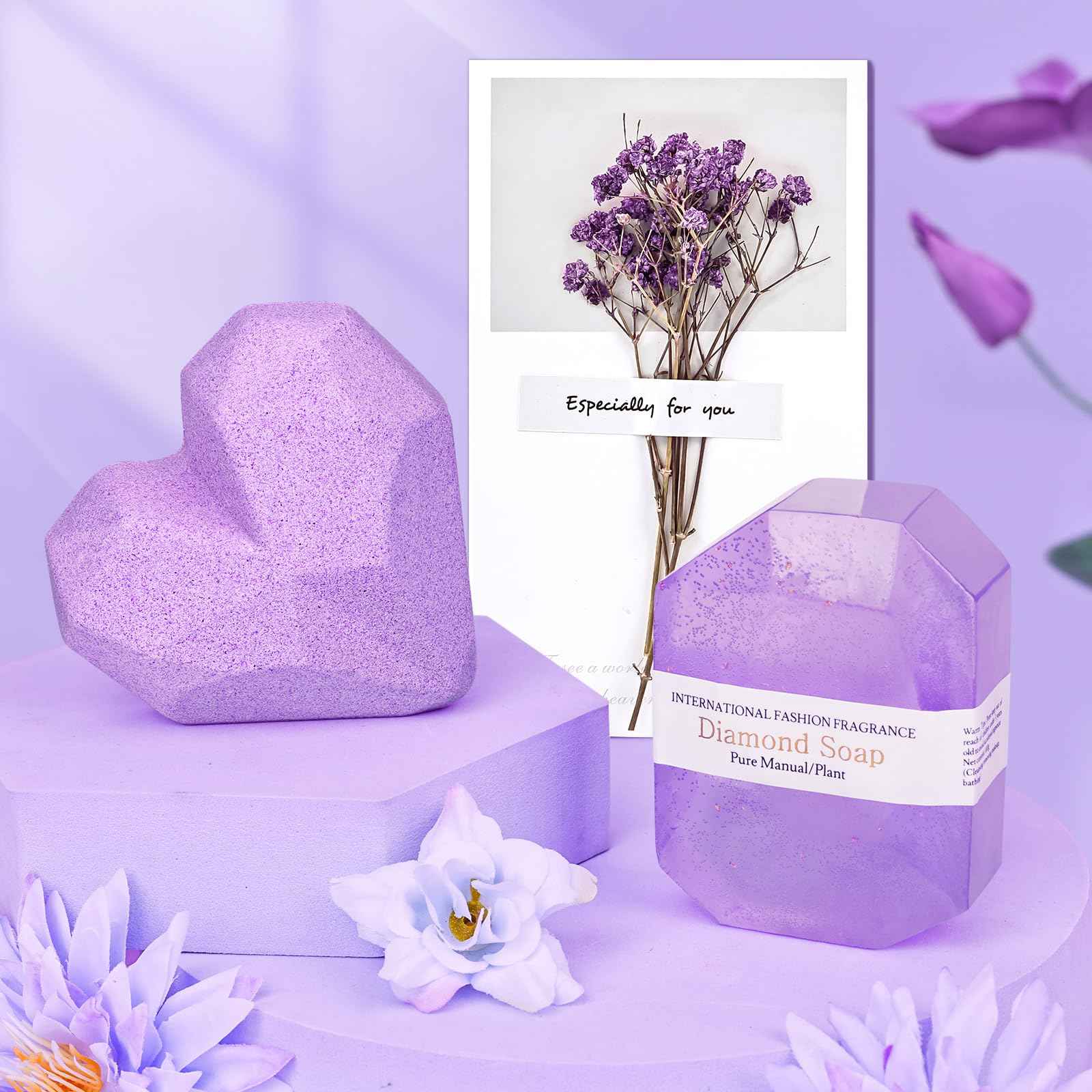Christmas Gifts for Mom, Thanksgiving Birthday Mothers Day Basket for Mom from Daughter Son, Relaxing Spa Gifts Set with Luxury Flannel Purple Blanket, Great Birthday Mother's Day Ideas for Women