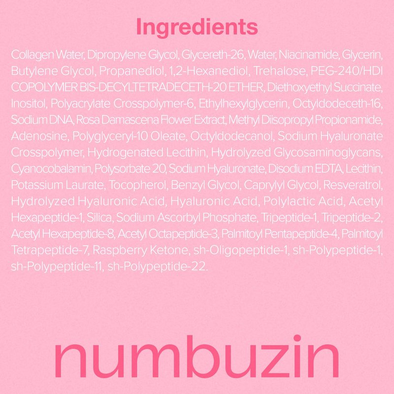 numbuzin No.2 Rose PDRN Collagen Plumping Serum, Hydrating & Firming Serum with Peptides, Plump, Glowing Skin, Korean Skincare, 1.01 fl oz (30ml)