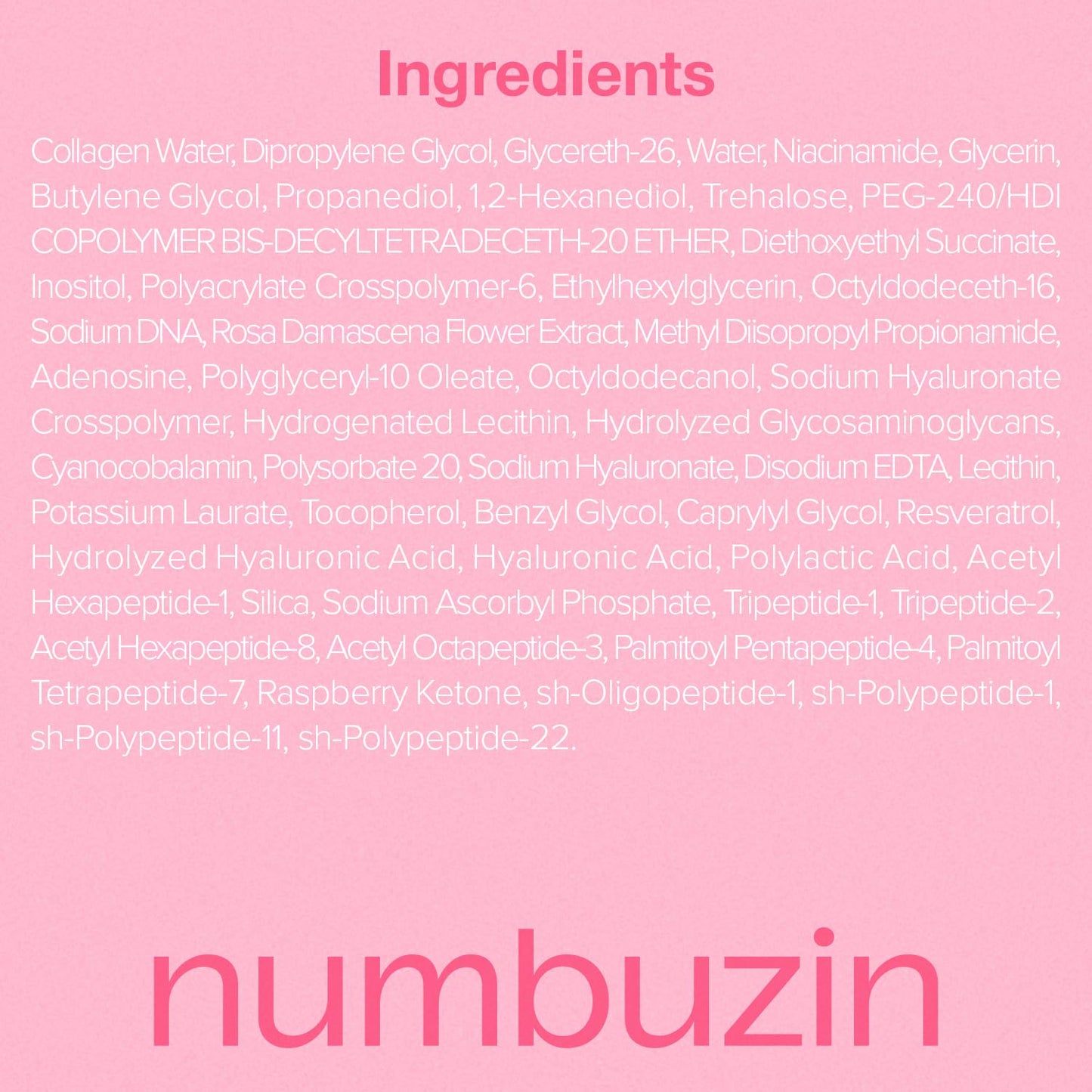 numbuzin No.2 Rose PDRN Collagen Plumping Serum, Hydrating & Firming Serum with Peptides, Plump, Glowing Skin, Korean Skincare, 1.01 fl oz (30ml)