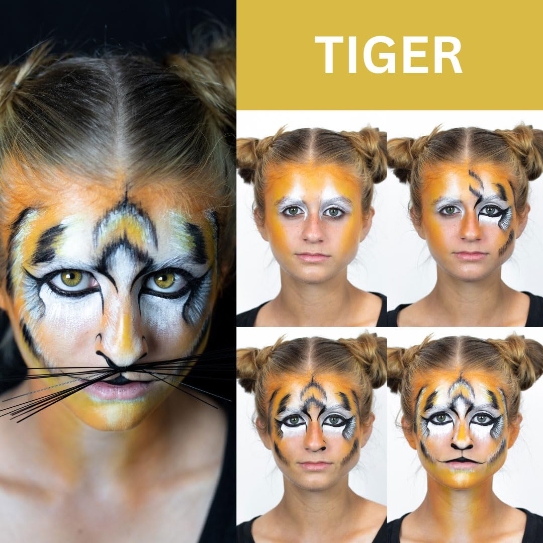 Mehron Makeup Premium Character Kits| Makeup Kits for Halloween & Cosplay| Made in the USA | Complete Kit | Includes all Tools & Instructions on How to Create the Look | (Feline/Cat)