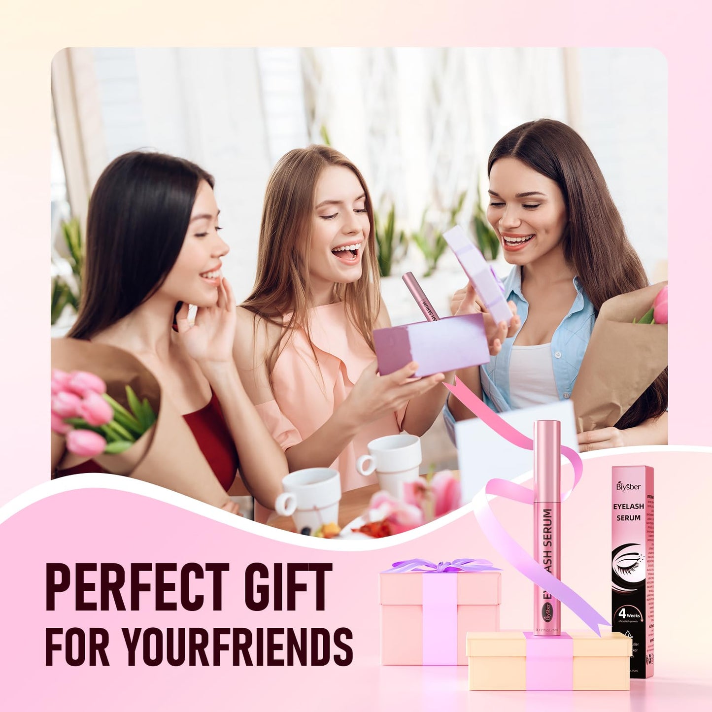 Lash Serum for Eyelash Growth – Advanced Lash & Brow Enhancer for Longer, Fuller-Looking Lashes, Nourishes and Strengthens for Visible Results, Gentle Formula for Sensitive Eyes