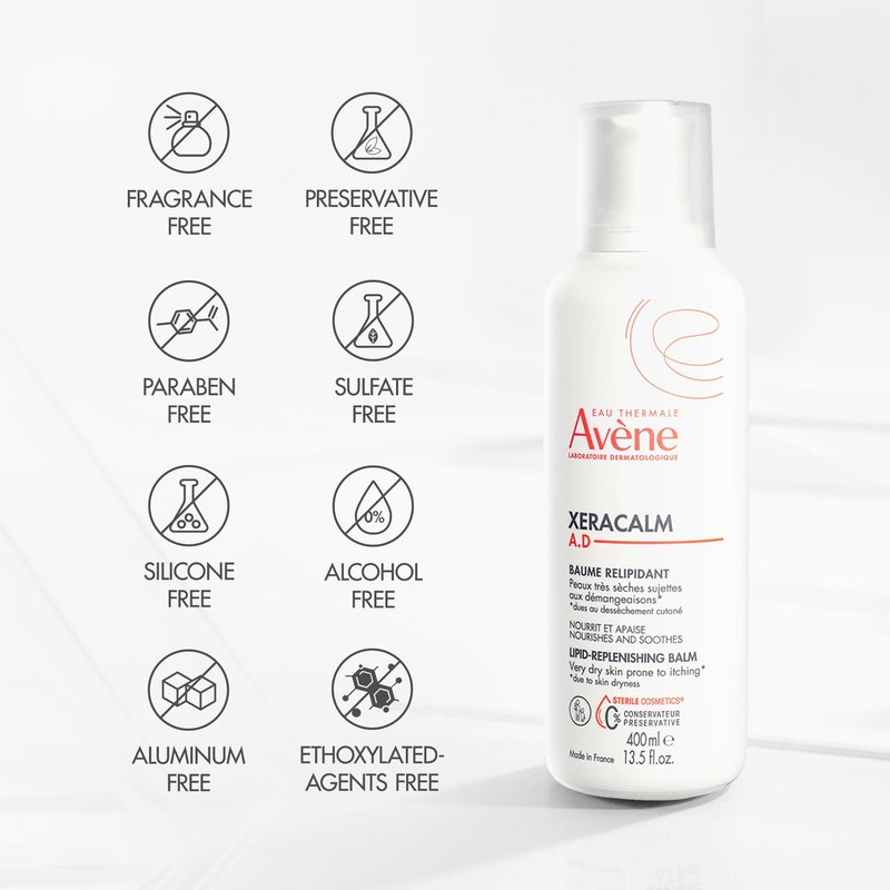 Avène XeraCalm A.D Lipid-Replenishing Balm, Atopic Dermatitis, Eczema-Prone, No Preservatives, Fragrance-Free, 13.5 Oz
