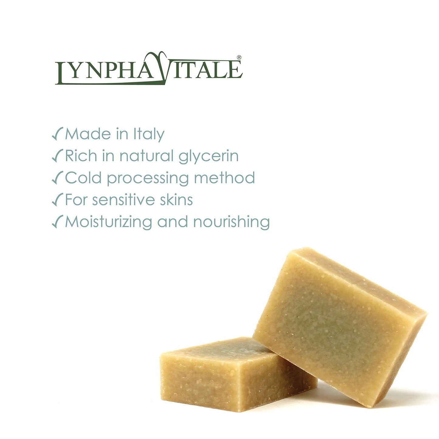 LYNPHA VITALE Sulfur Soap Bar - 100% Handmade Natural Bar Soap with Coconut Oil - Sulphur Soap ideal to Nourish and Heal Oily Skins - 3,5 oz - 3 Soaps Pack