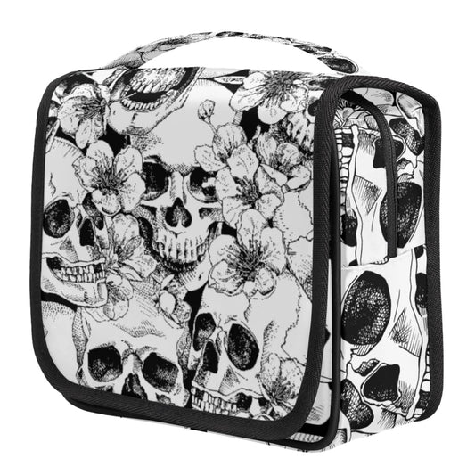lakefvgk Sugar Skull Blossom Flowers Print Hanging Toiletry Bag Travel Bag with Hanging Hook Large Capacity Portable Cosmetic Bag Travel Organizer Toiletry Kit for Woman Man