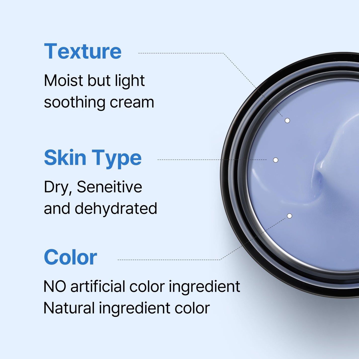 SURMEDIC AZULENE Moisturizing Soothing Cream, Calming Cream for Sensitive Skin, Daily Facial Moisturizer for Barrier Repair, Blemish Relief Care, Korean Skincare 50ml, 1.69 oz